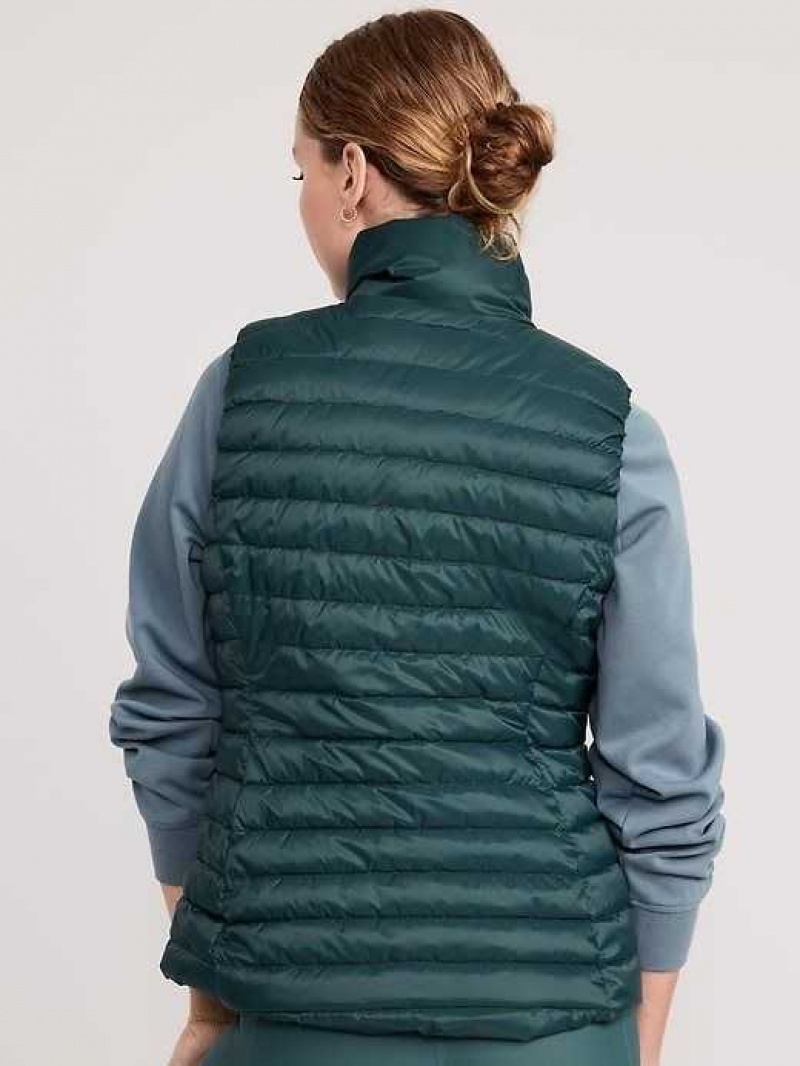 Old Navy Narrow-Channel Quilted Puffer Vest Deep Green | DGB738025