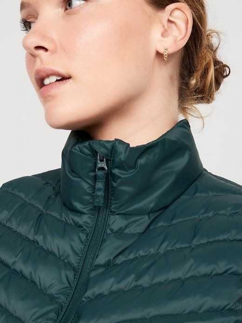 Old Navy Narrow-Channel Quilted Puffer Vest Deep Green | DGB738025