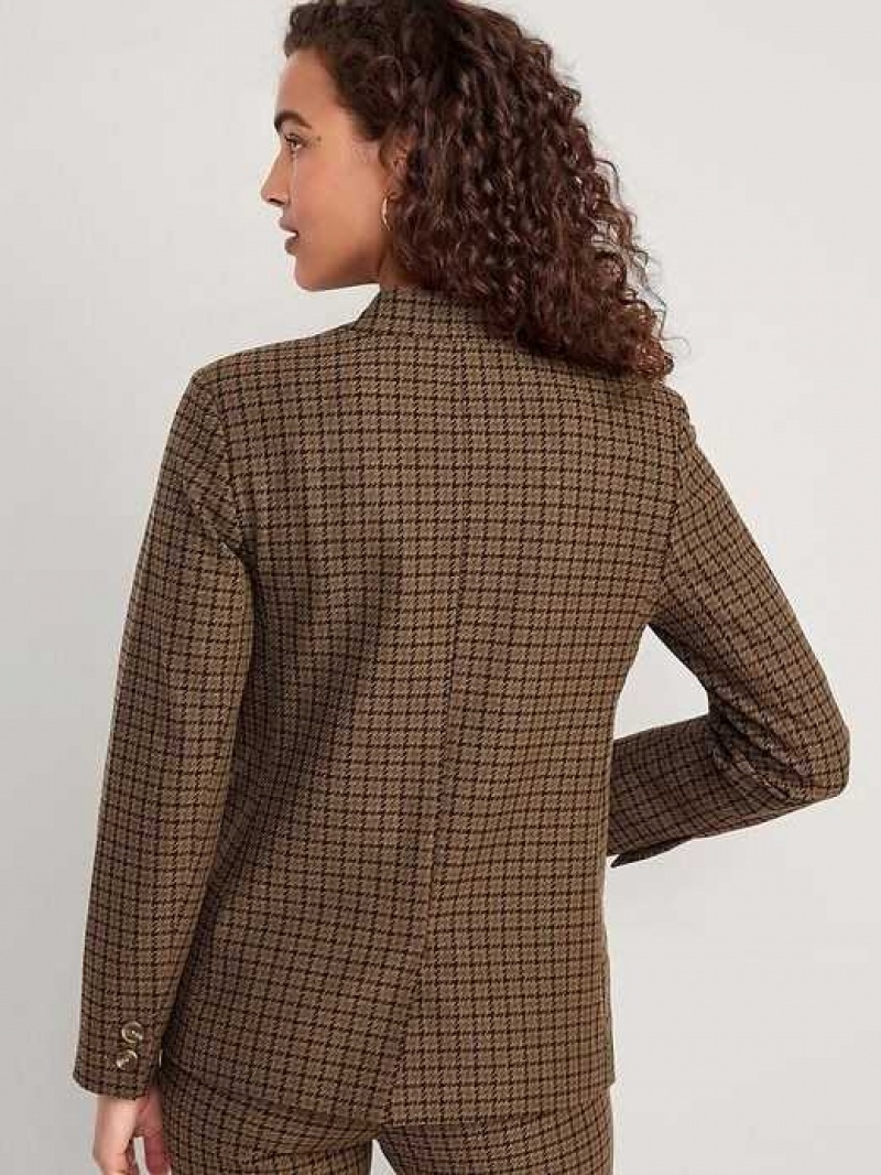 Old Navy Notched-Collar Pixie Blazer Houndstooth | LWF057124