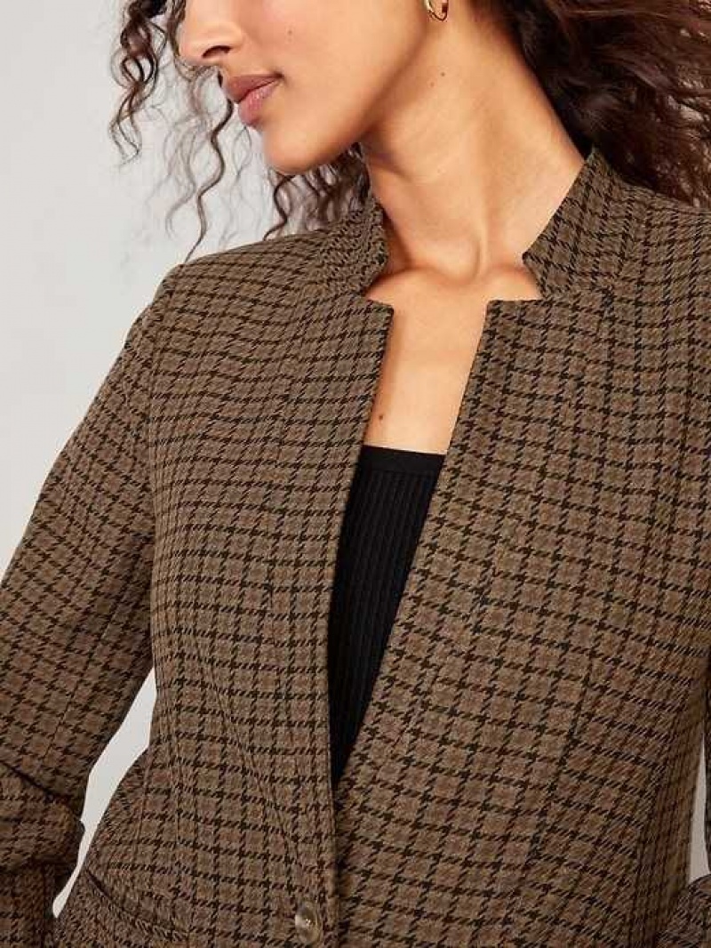 Old Navy Notched-Collar Pixie Blazer Houndstooth | LWF057124