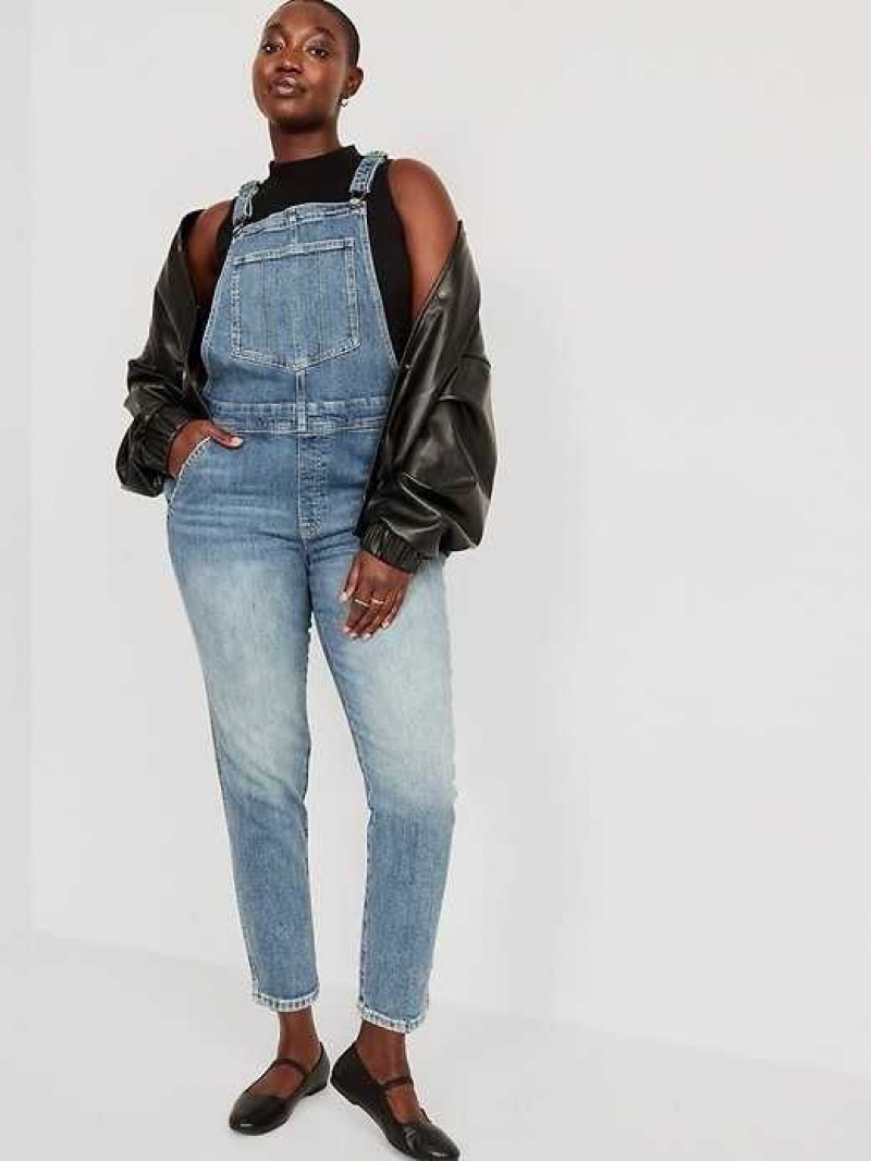 Old Navy OG Straight Jean Overalls Light Wash | YLH385690