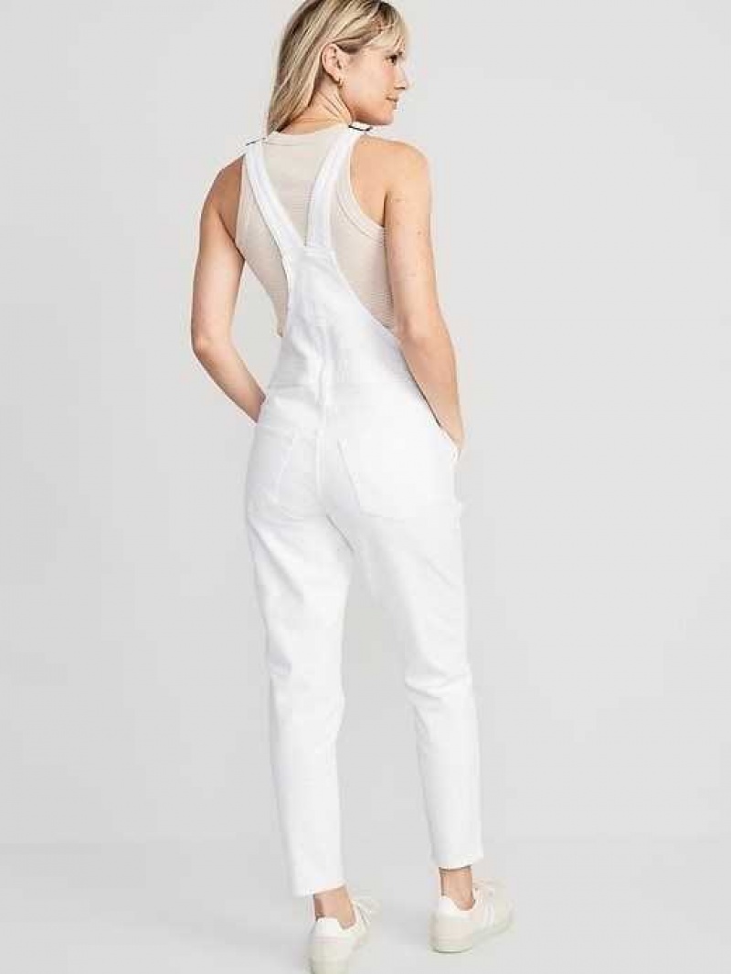 Old Navy OG Straight White Workwear Jean Overalls White | EAK348291