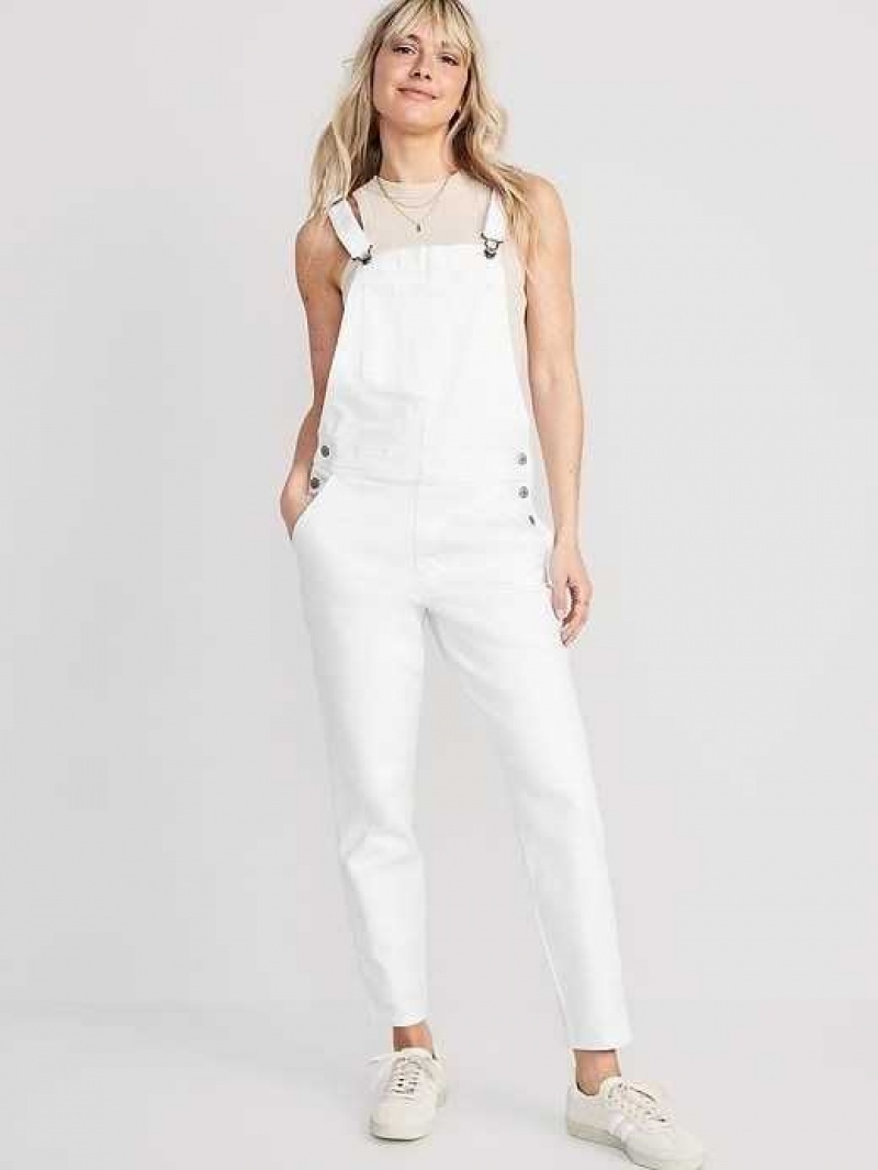 Old Navy OG Straight White Workwear Jean Overalls White | EAK348291