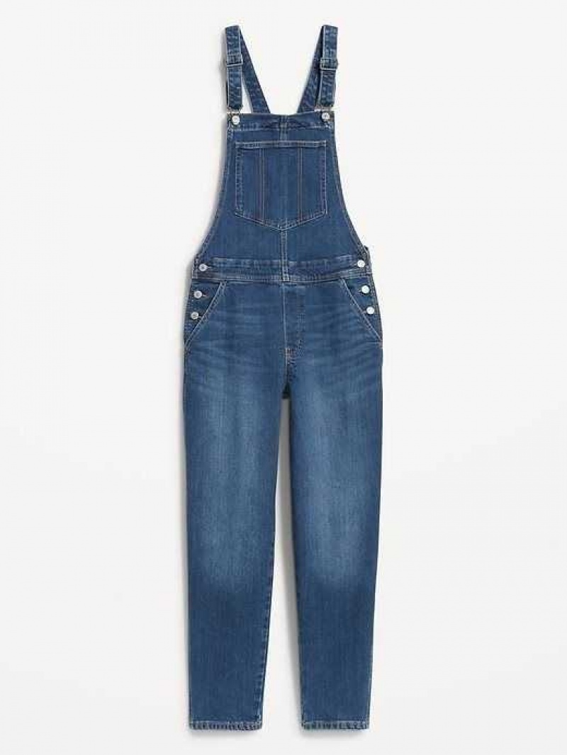 Old Navy OG Straight Workwear Jean Overalls Dark Wash | NVM492160