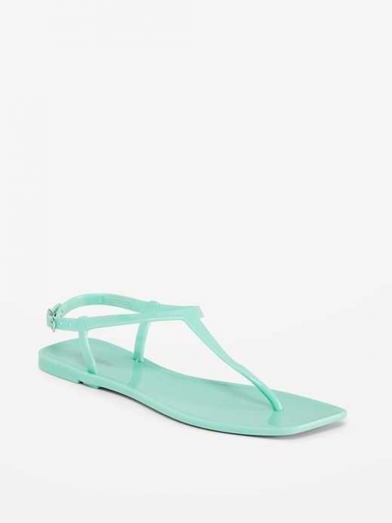 Old Navy Opaque Jelly T-Strap Sandals Green | KZY514702