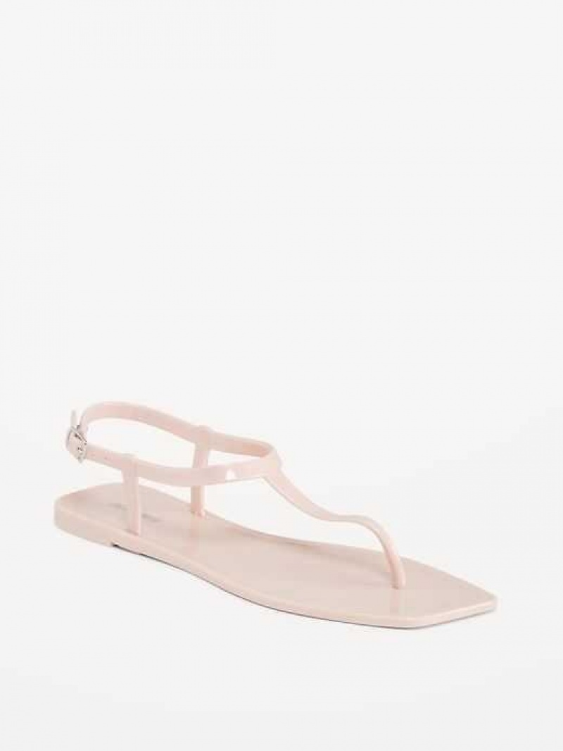 Old Navy Opaque Jelly T-Strap Sandals Pink | OBZ091247