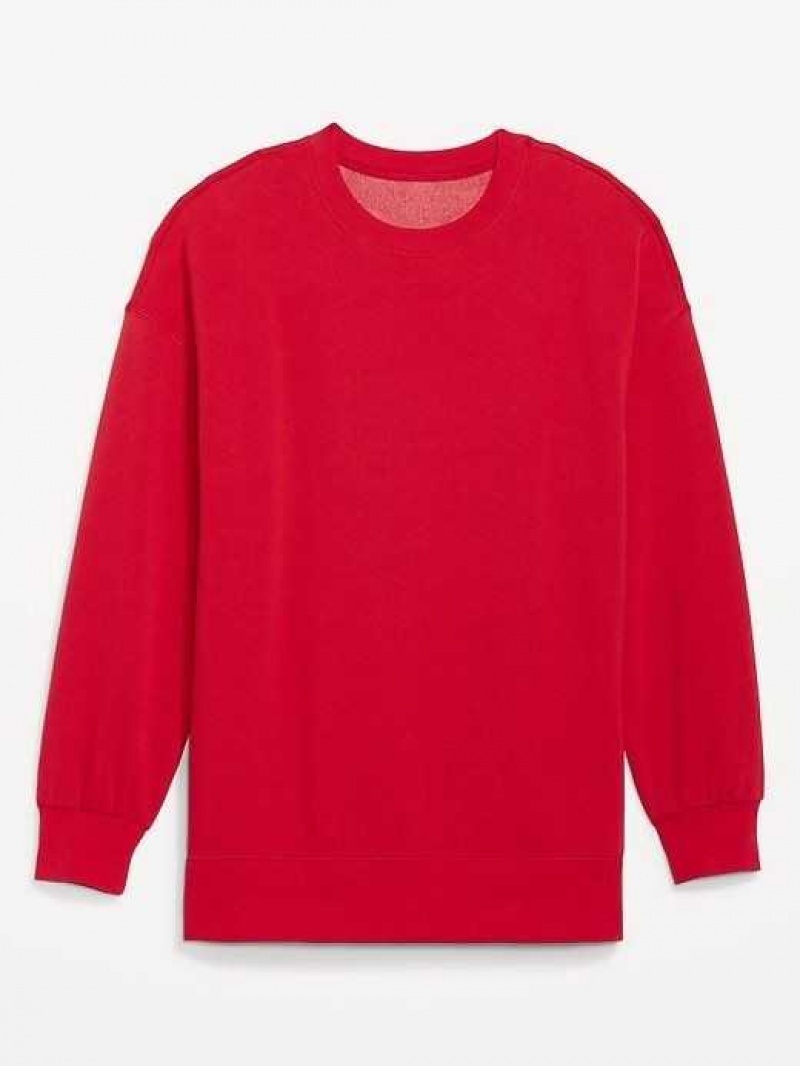 Old Navy Oversized Boyfriend Garment-Dyed Tunic Sweatshirt Red | ZGB451792