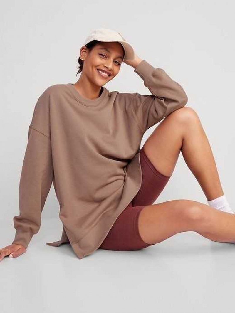 Old Navy Oversized Boyfriend Garment-Dyed Tunic Sweatshirt Rare Earth | OZC302568