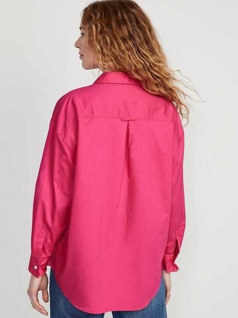 Old Navy Oversized Boyfriend Shirt Light Pink | NLH639782