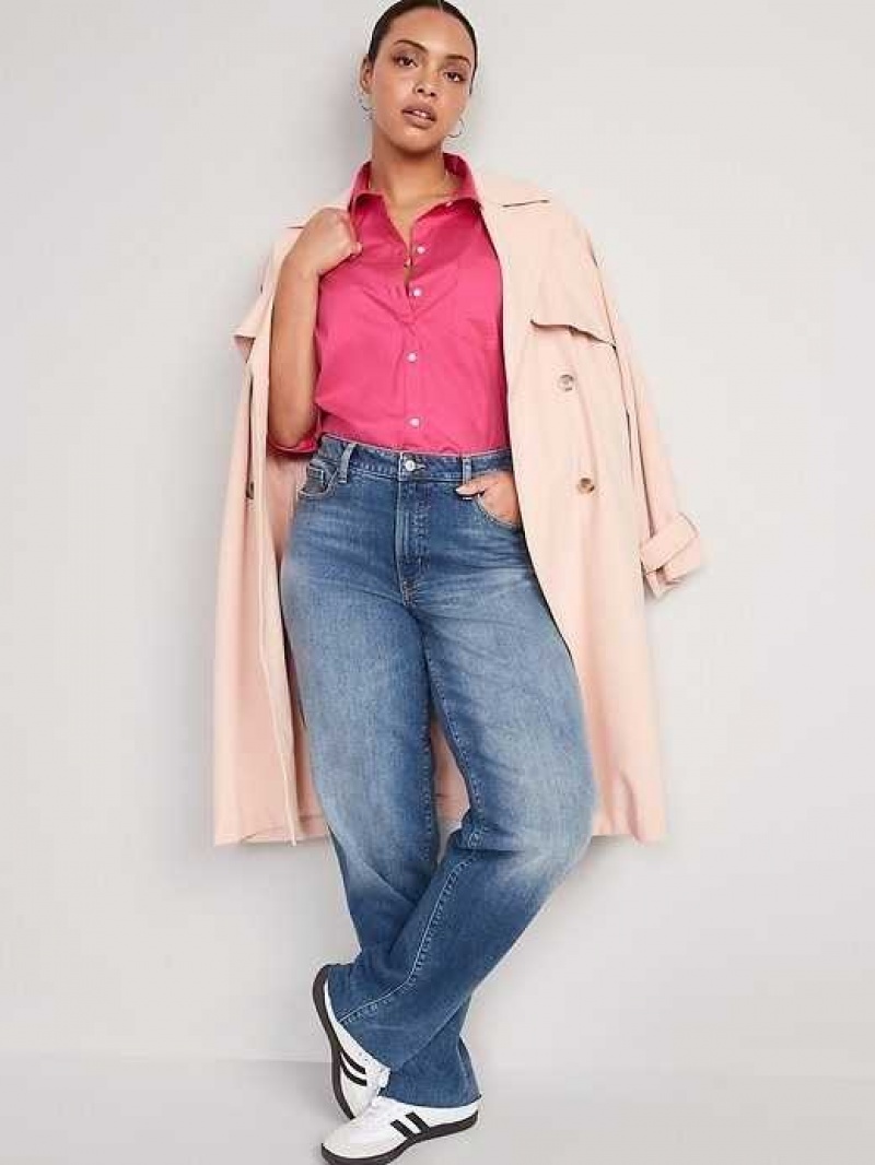 Old Navy Oversized Boyfriend Shirt Light Pink | NLH639782