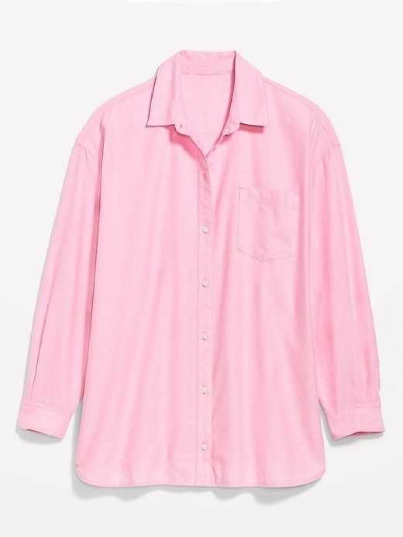 Old Navy Oversized Boyfriend Shirt Pink | ZVW608943