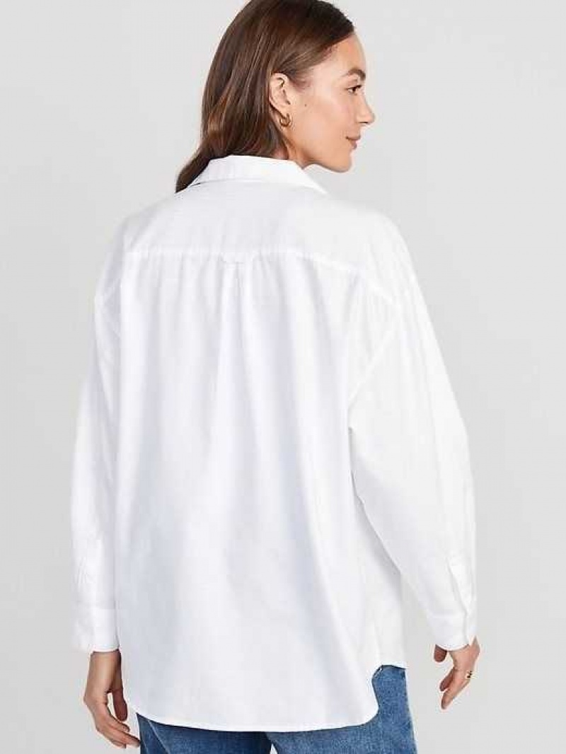 Old Navy Oversized Boyfriend Shirt White | VEZ730462