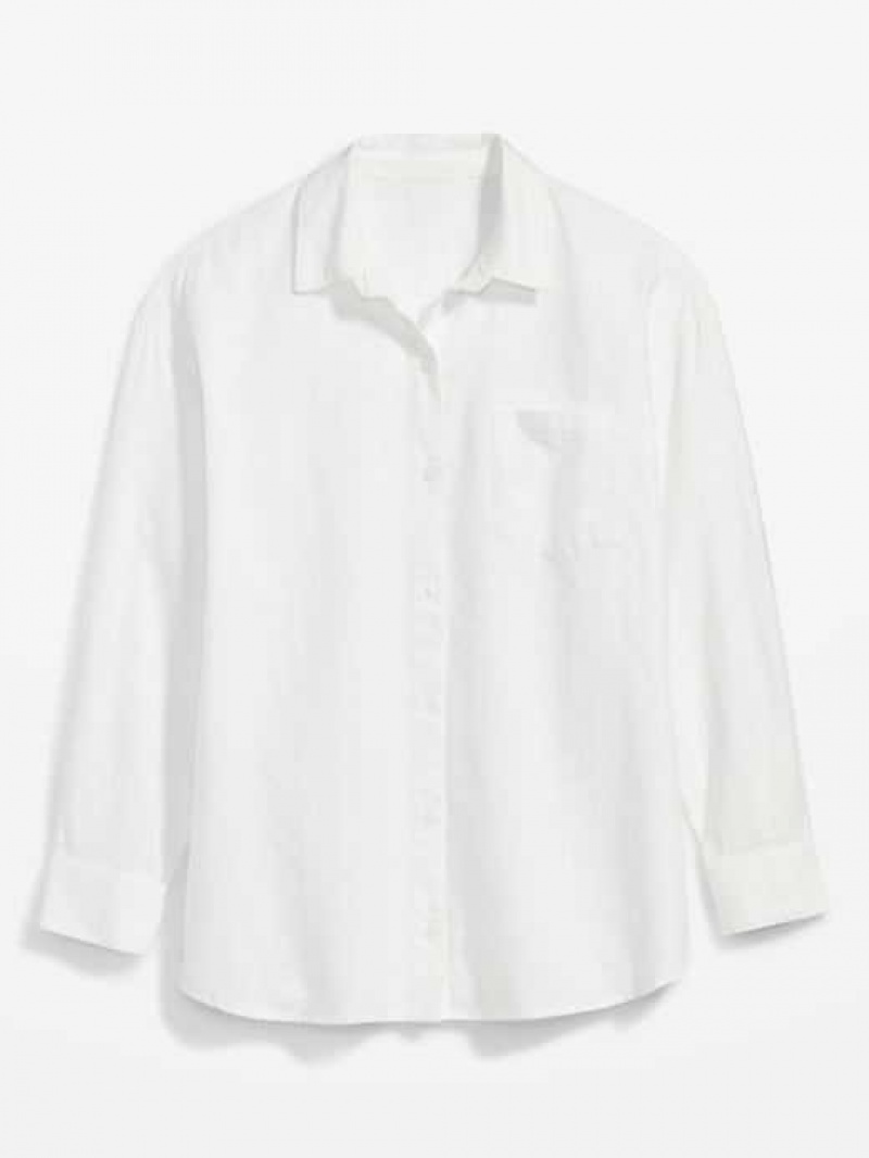 Old Navy Oversized Boyfriend Shirt White | VEZ730462