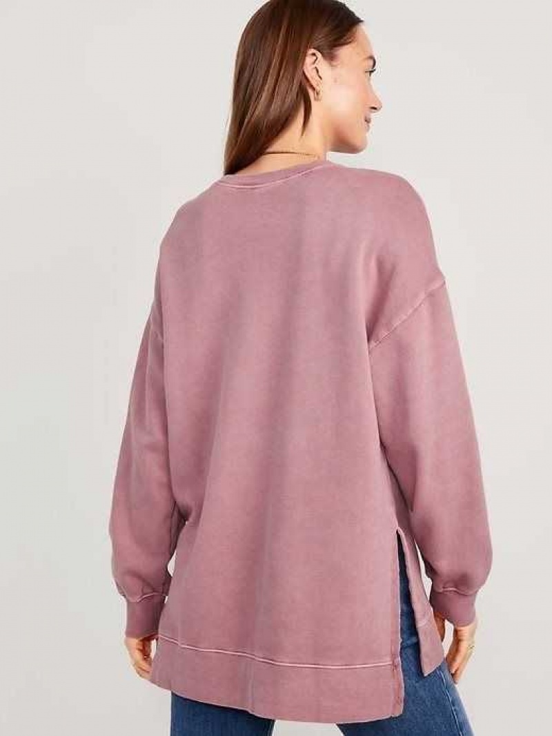 Old Navy Oversized Boyfriend Tunic Sweatshirt Woodrose | TOE482703