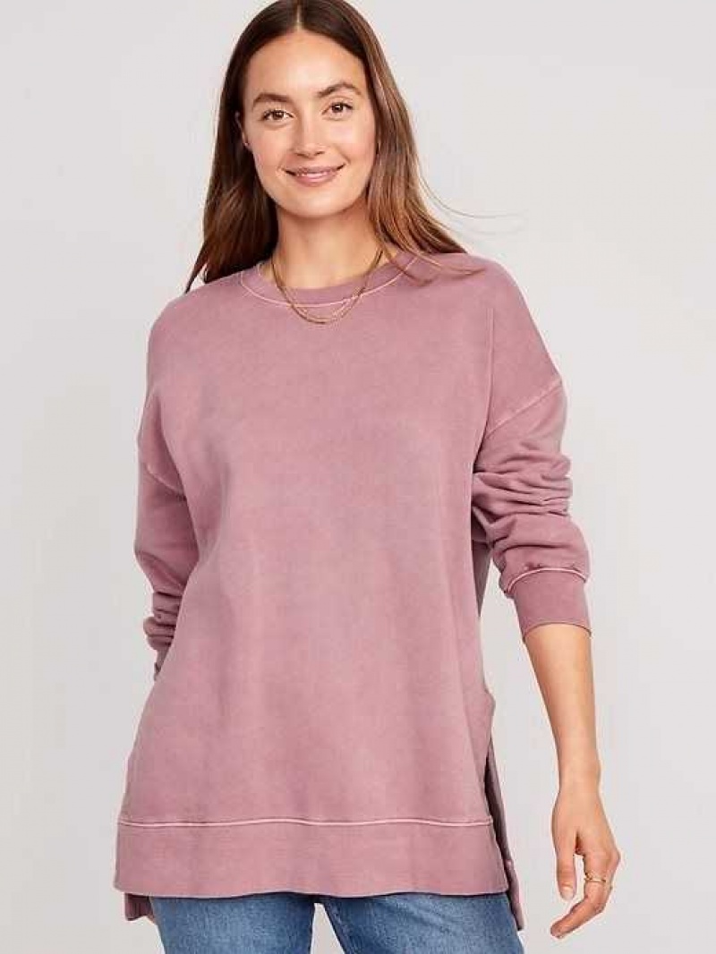 Old Navy Oversized Boyfriend Tunic Sweatshirt Woodrose | TOE482703