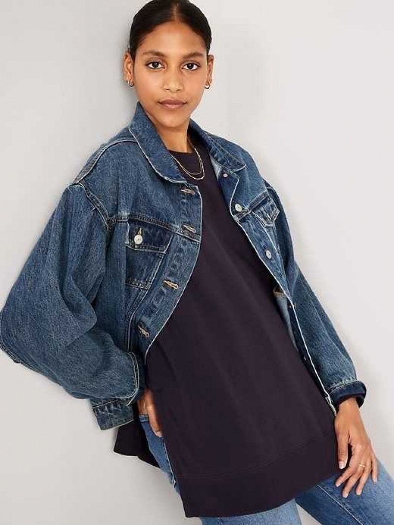 Old Navy Oversized Boyfriend Tunic Sweatshirt Nebula | PIK908452