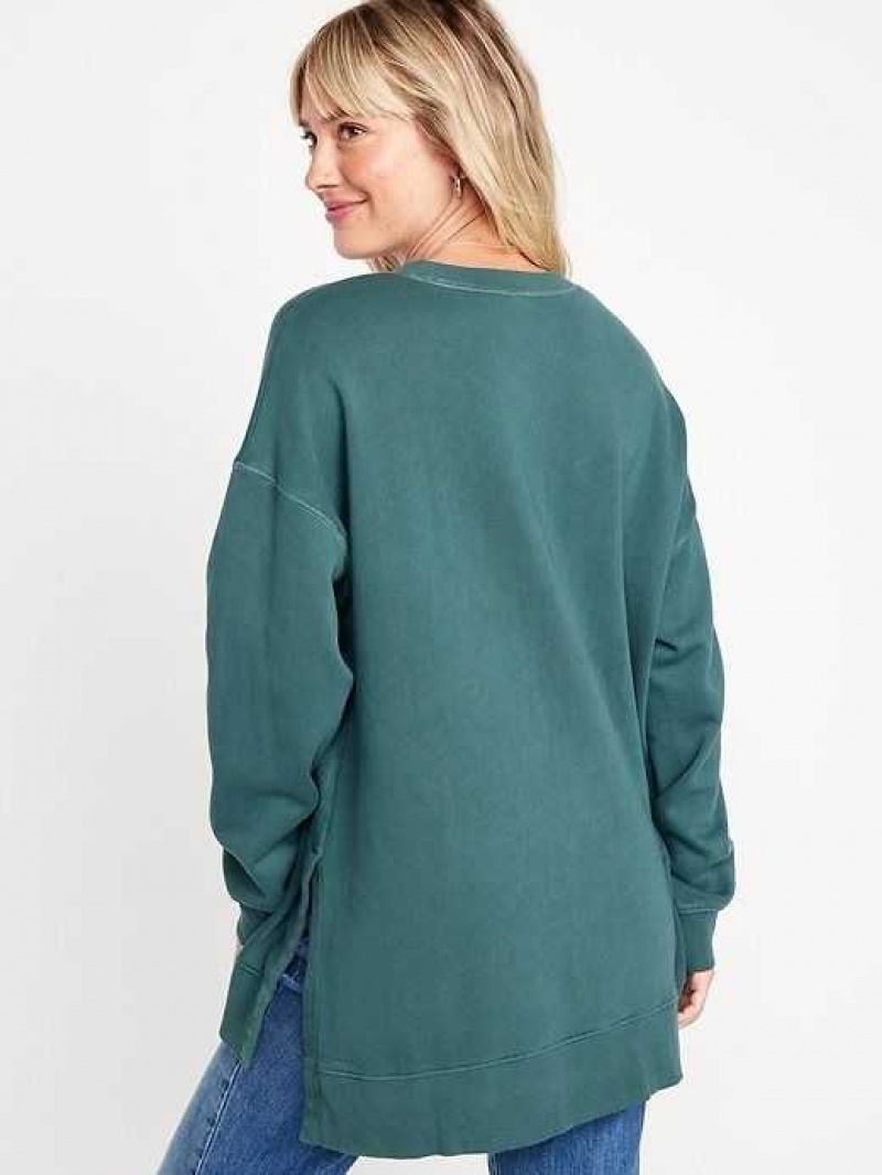 Old Navy Oversized Boyfriend Tunic Sweatshirt Deep Green | LTU617085