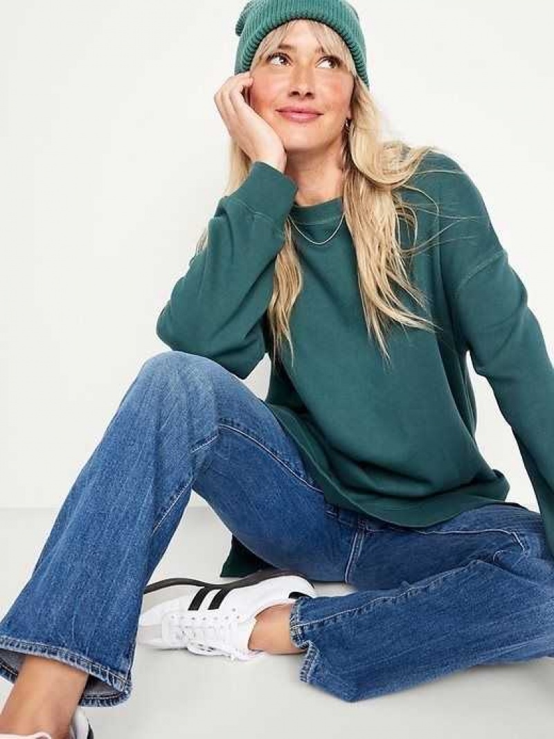 Old Navy Oversized Boyfriend Tunic Sweatshirt Deep Green | LTU617085