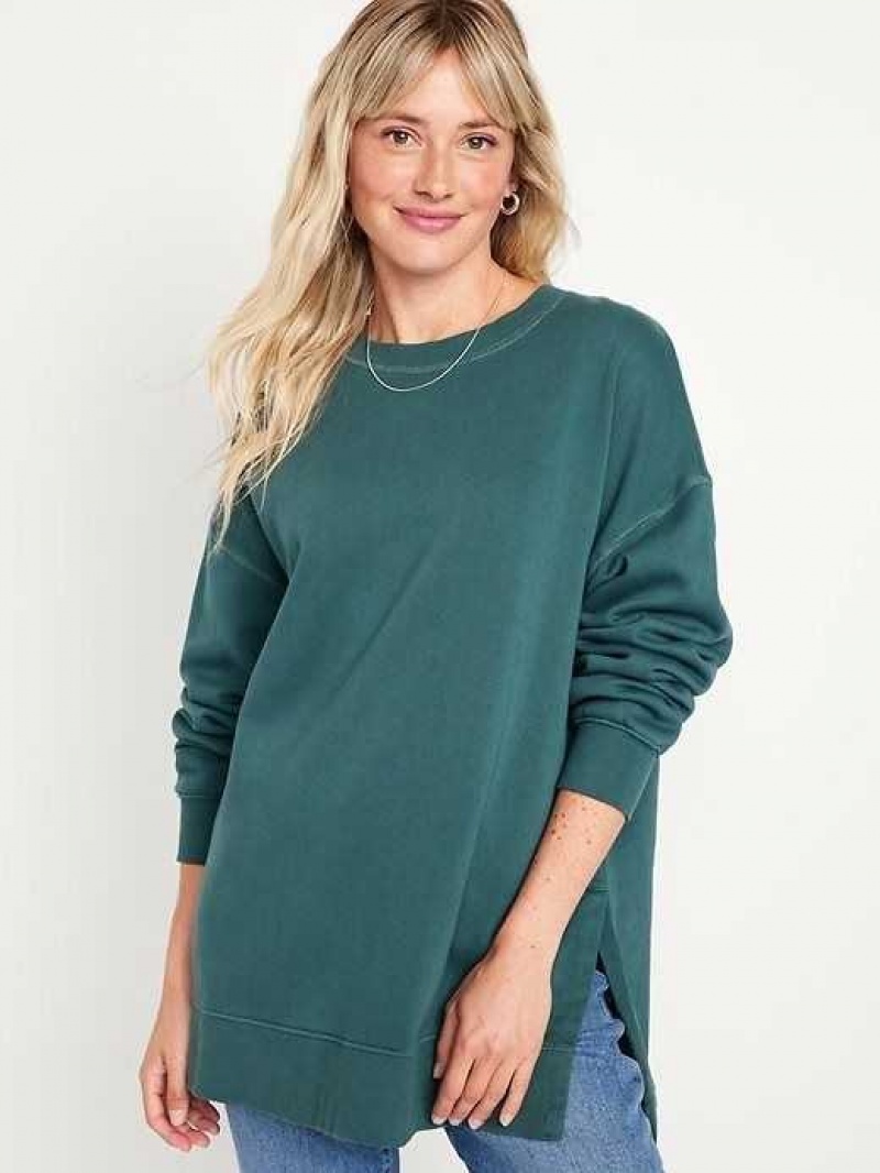 Old Navy Oversized Boyfriend Tunic Sweatshirt Deep Green | LTU617085