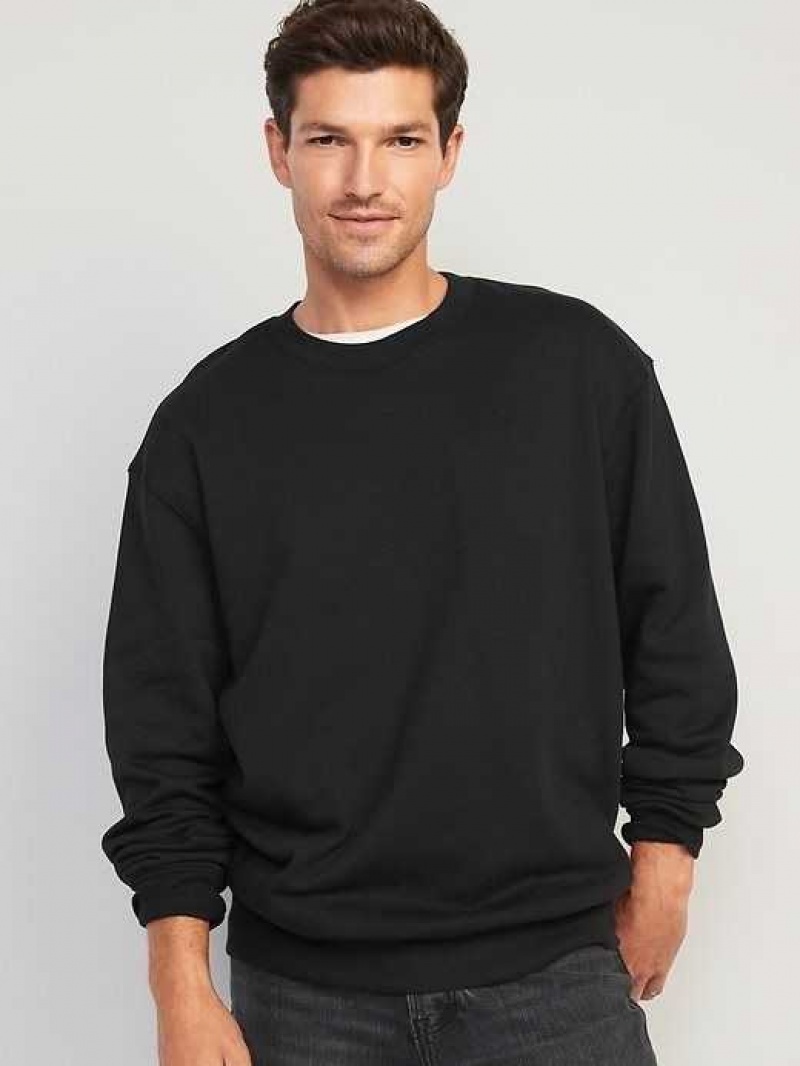 Old Navy Oversized Crew-Neck Sweatshirt Black | VNG920645