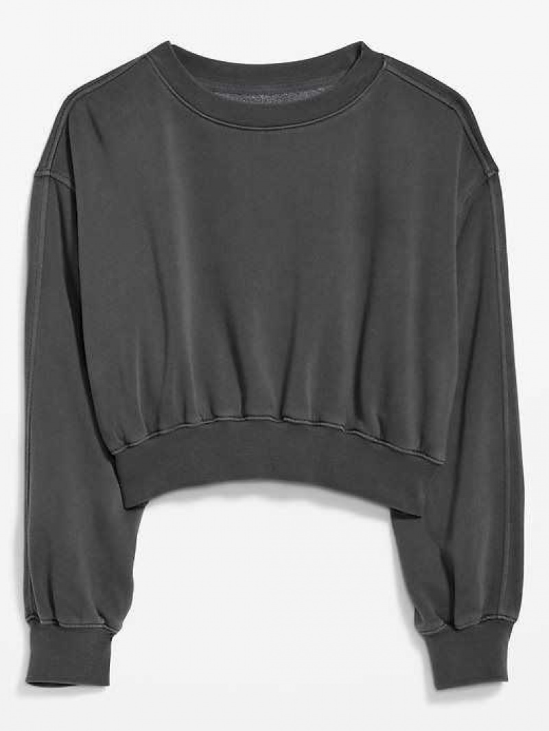 Old Navy Oversized Cropped Fleece Sweatshirt Panther | SOM754026