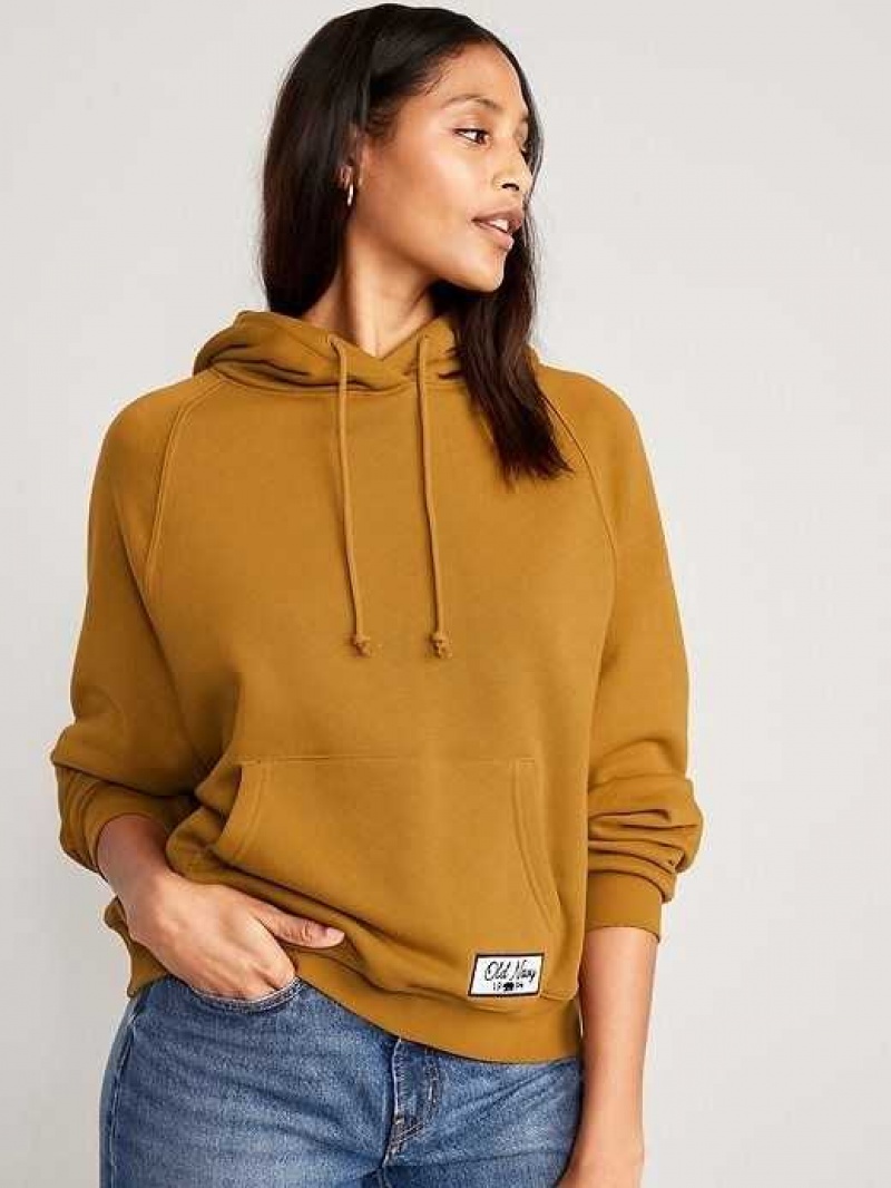 Old Navy Oversized Fleece Logo Graphic Hoodie Baltic Amber | DFO467891