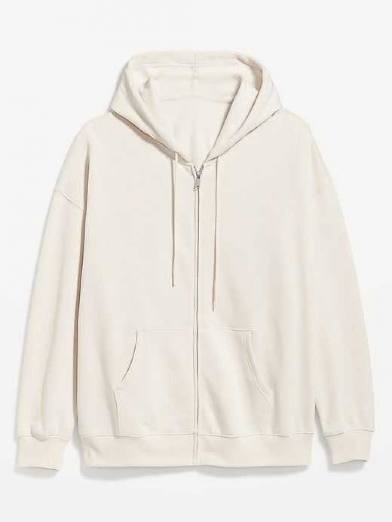 Old Navy Oversized Full-Zip Hoodie Beige | IDF127698