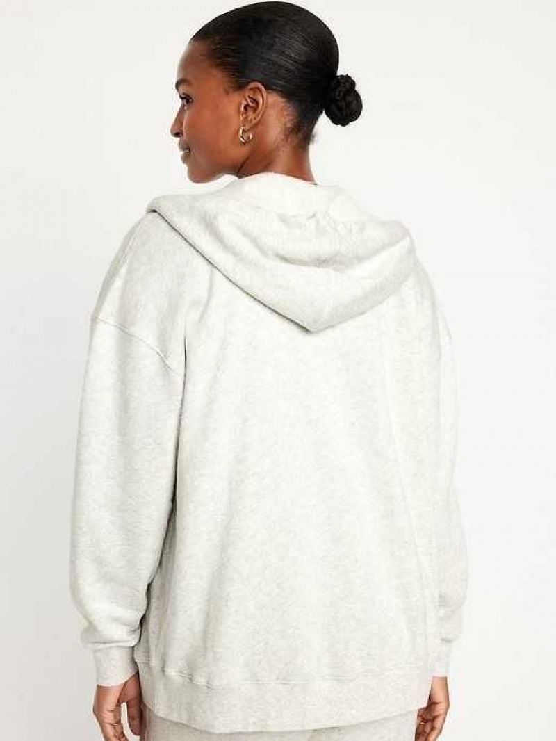 Old Navy Oversized Full-Zip Hoodie Light Grey | ZDK590134