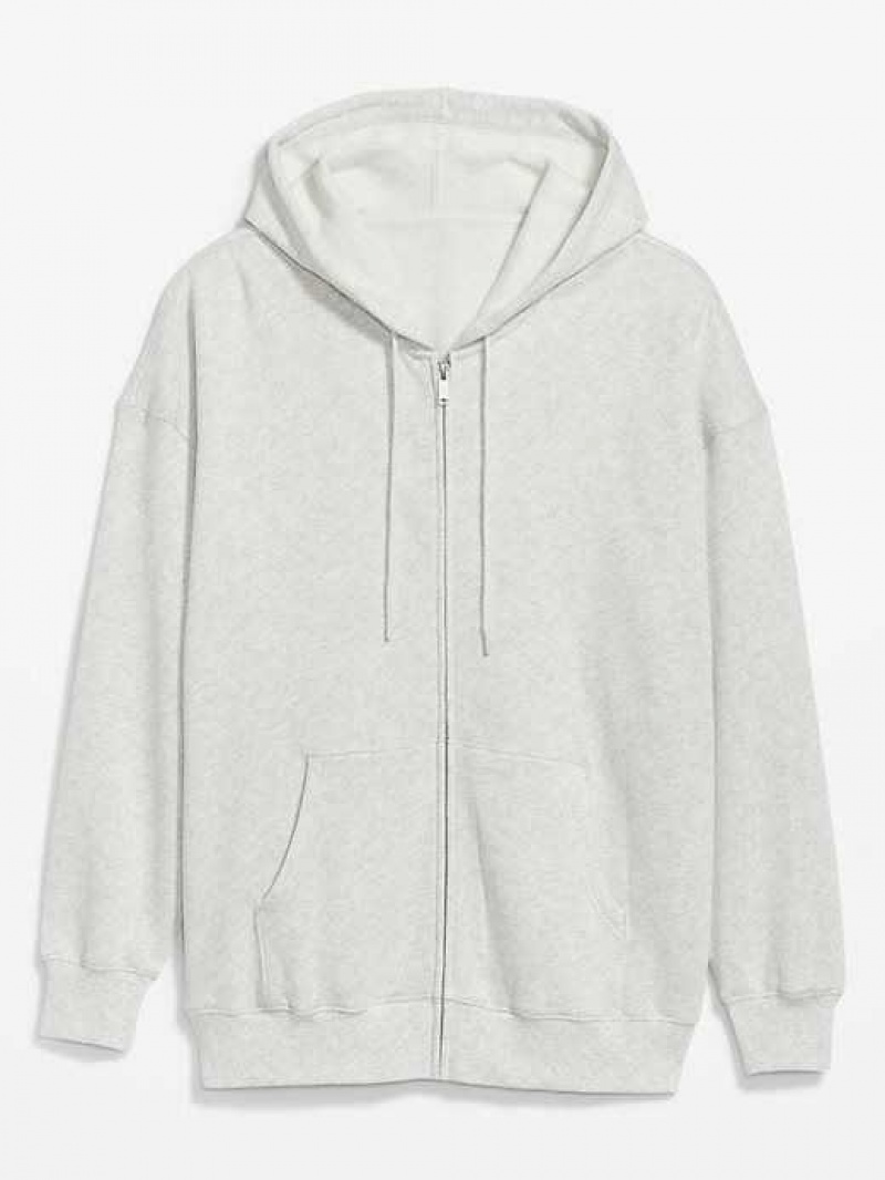 Old Navy Oversized Full-Zip Hoodie Light Grey | ZDK590134