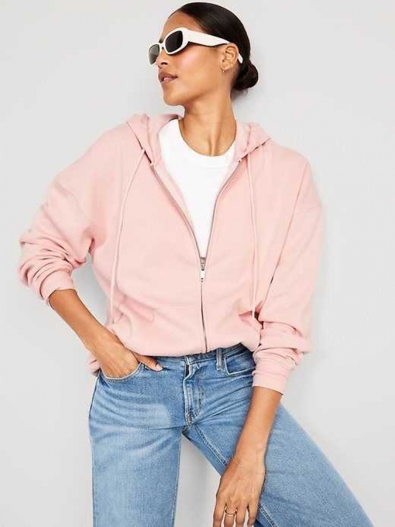 Old Navy Oversized Full-Zip Hoodie Pink | MHC178523