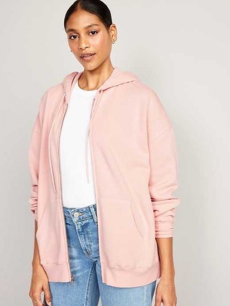 Old Navy Oversized Full-Zip Hoodie Pink | MHC178523