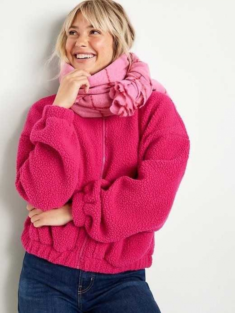 Old Navy Oversized Full-Zip Sherpa Pullover Pink | LOK870265