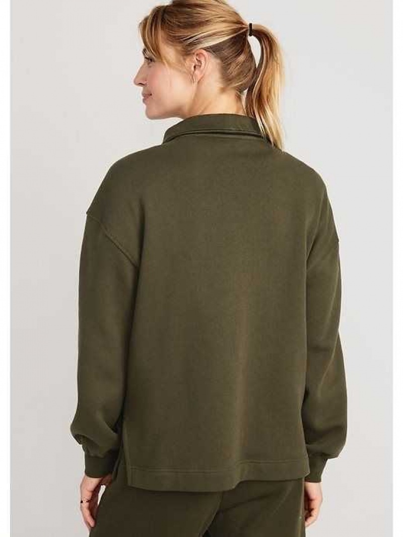 Old Navy Oversized Half-Zip Pullover Tunic Conifer | CAD475921