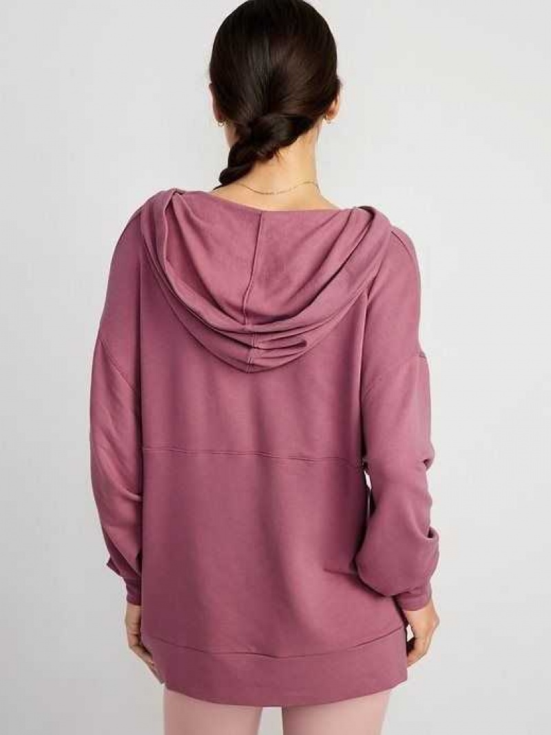 Old Navy Oversized Live-In French-Terry Tunic Hoodie Rosebloom | TQF039178