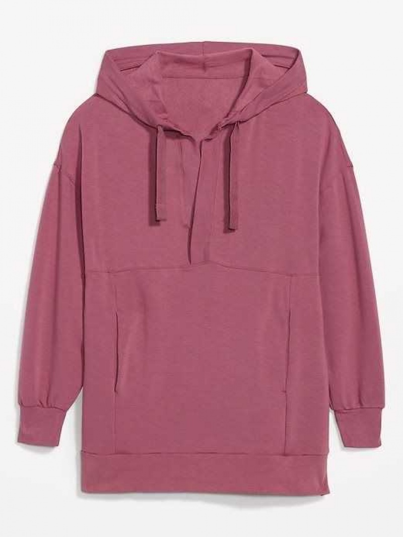 Old Navy Oversized Live-In French-Terry Tunic Hoodie Rosebloom | TQF039178