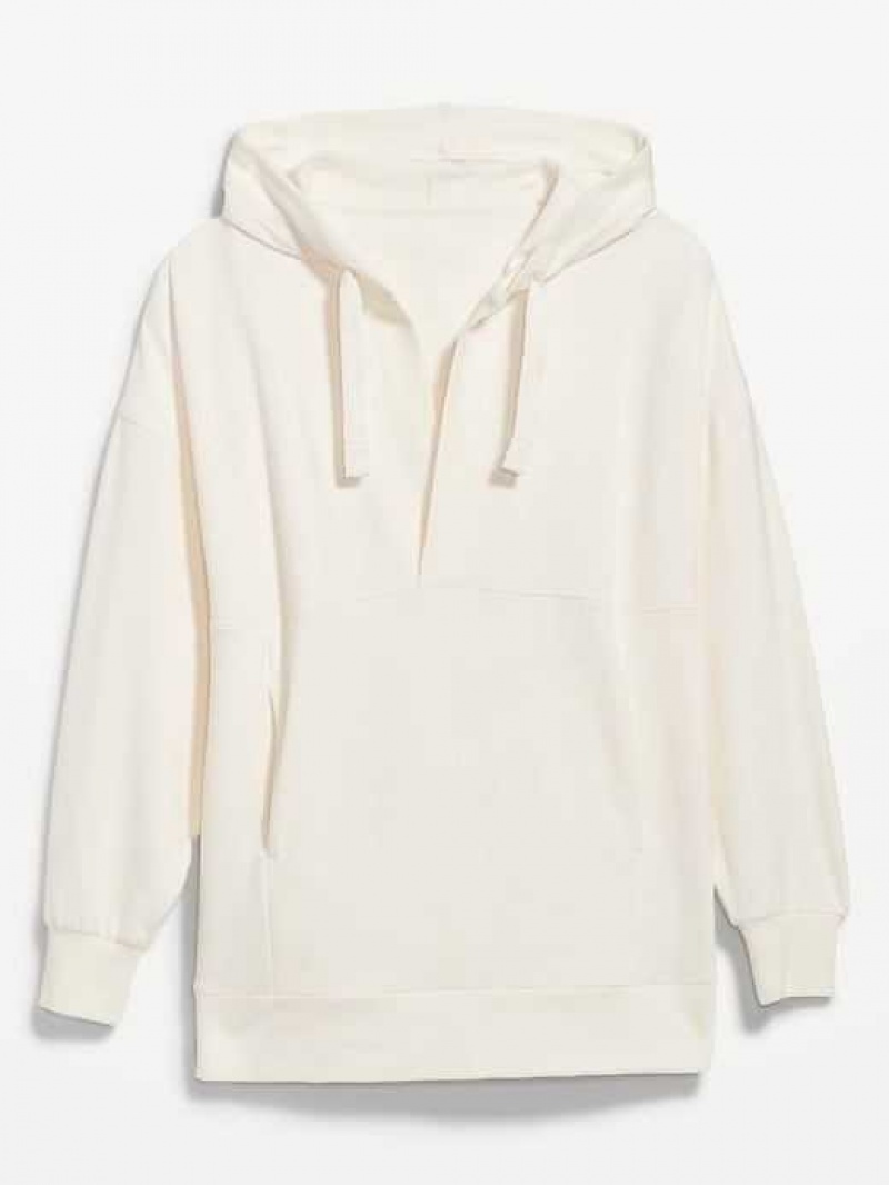 Old Navy Oversized Live-In French-Terry Tunic Hoodie Creme De La Creme | LXI718092