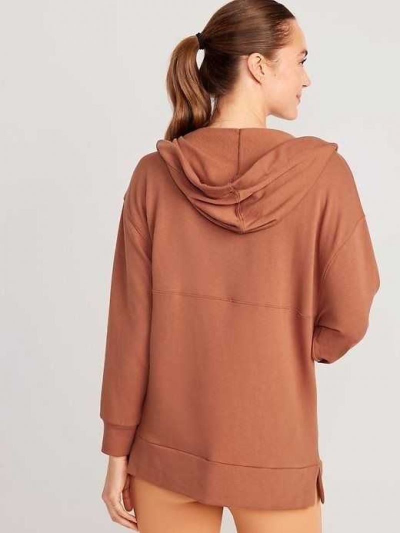 Old Navy Oversized Live-In French-Terry Tunic Hoodie tumeric Root | IPH871204