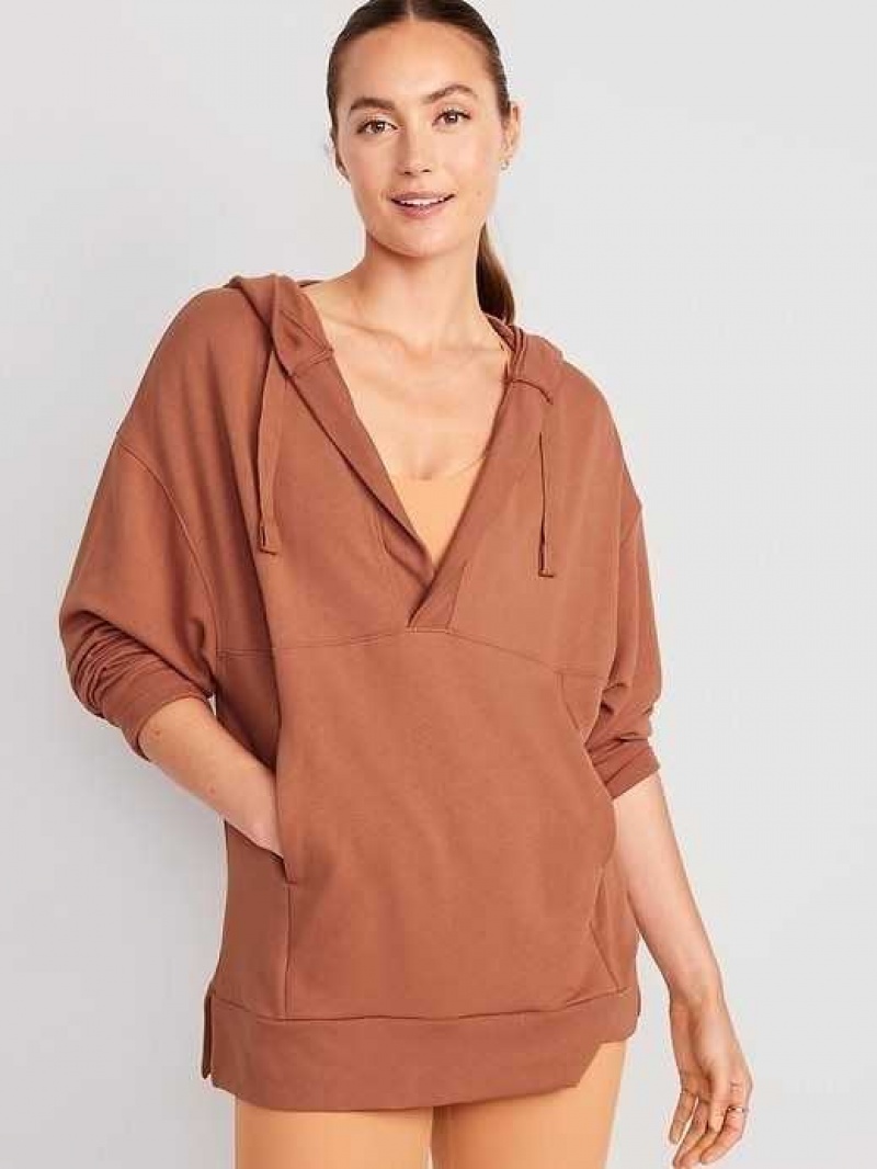 Old Navy Oversized Live-In French-Terry Tunic Hoodie tumeric Root | IPH871204