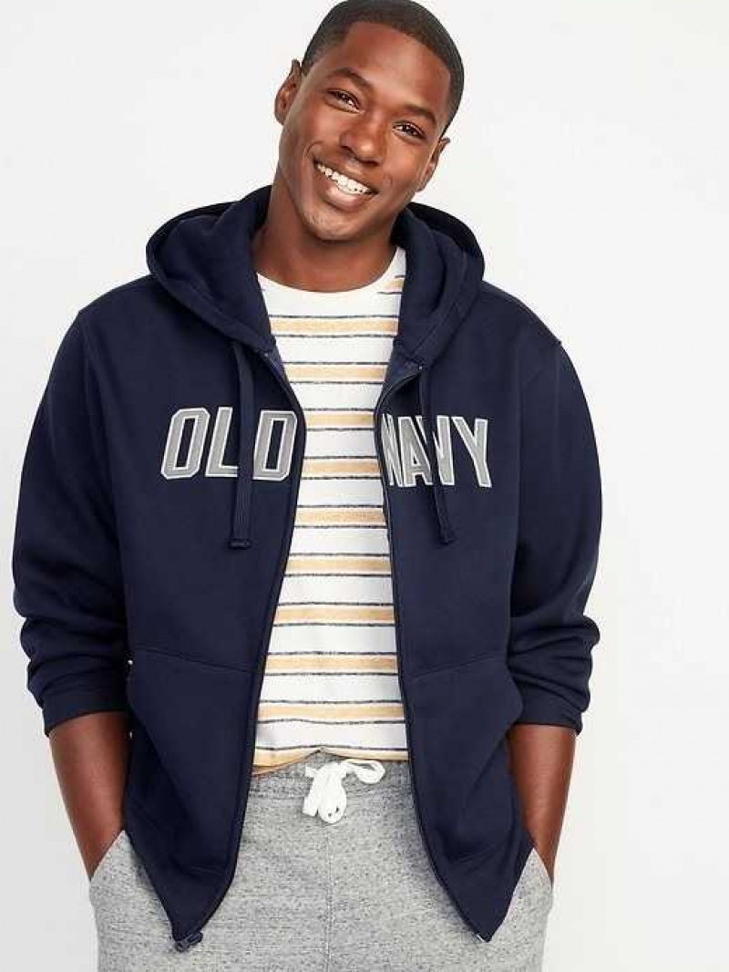 Old Navy Oversized Logo Zip Hoodie Navy | LHE293504