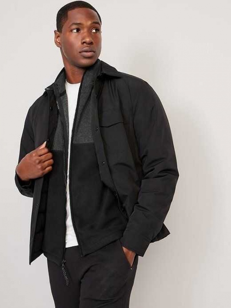 Old Navy Oversized Micro-Fleece Zip Jacket Black | CAV537109