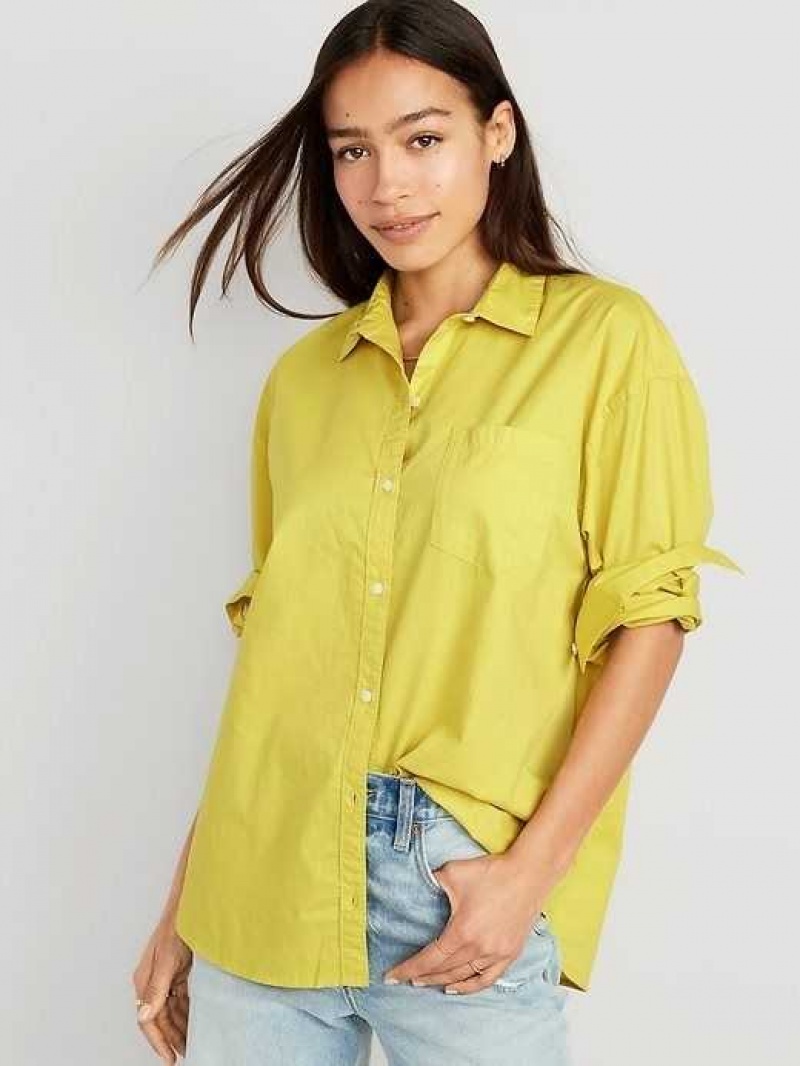 Old Navy Oversized Poplin Boyfriend Shirt Light Green | WTD540187