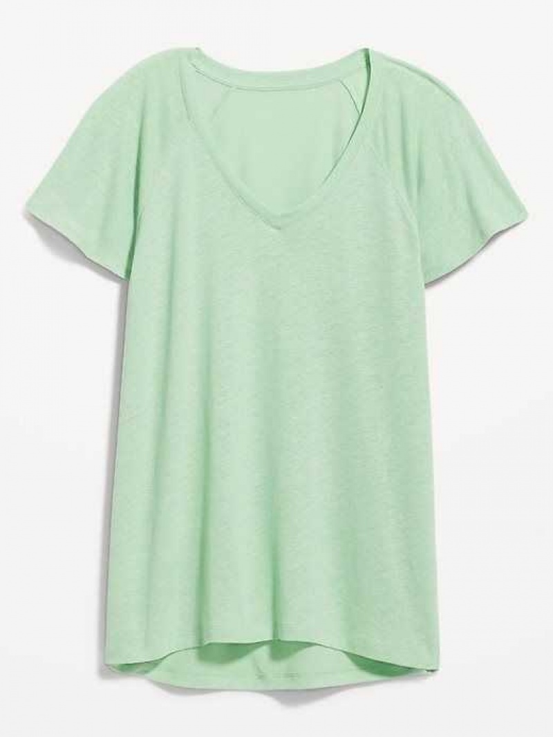 Old Navy Oversized V-Neck Linen-Blend Tunic T-Shirt Ambrosia | XYV716954