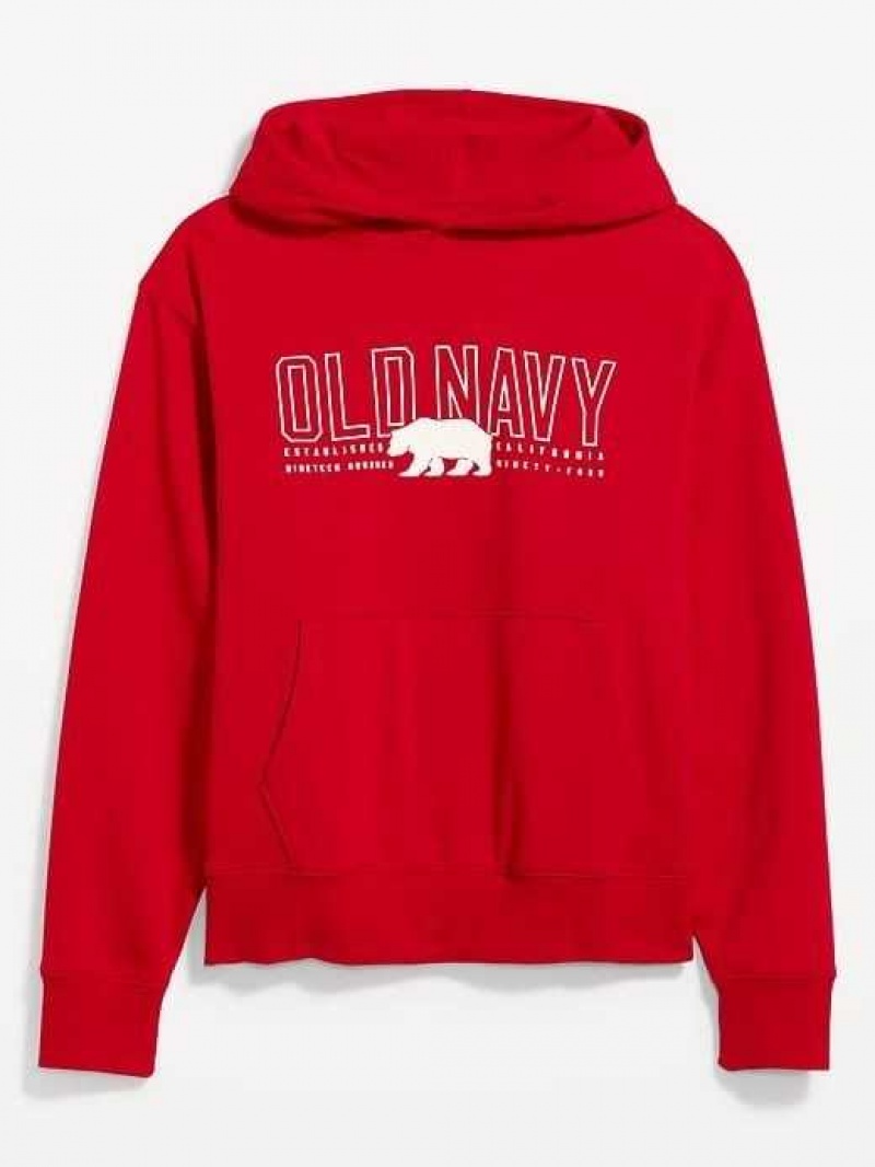 Old Navy Oversized Waffle-Knit Logo Hoodie Red | WKT738564