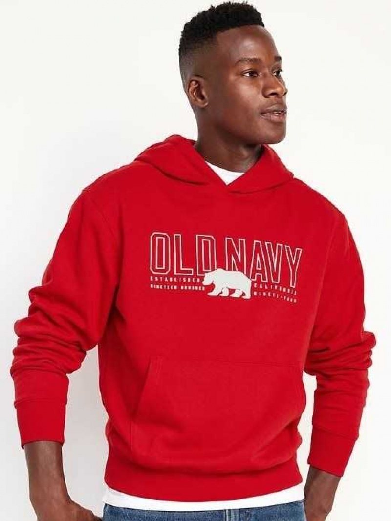 Old Navy Oversized Waffle-Knit Logo Hoodie Red | WKT738564