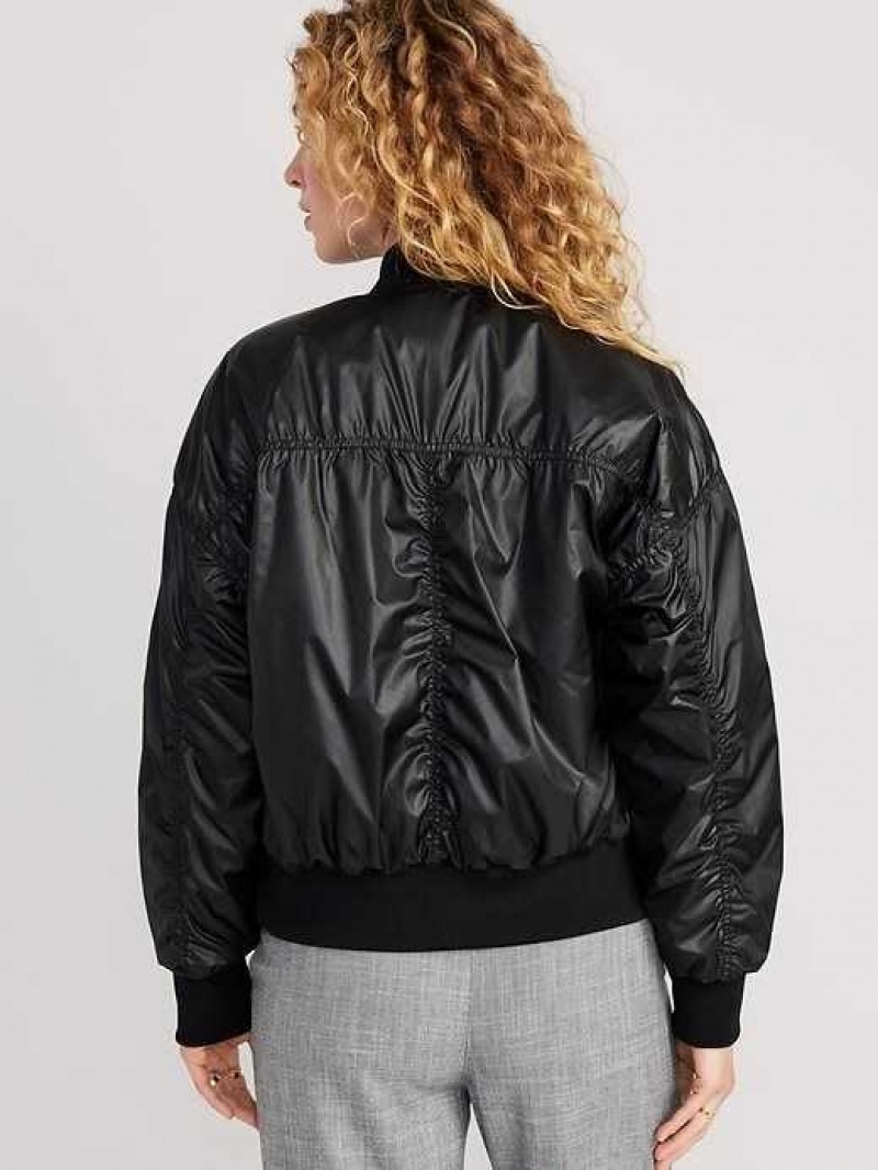 Old Navy Oversized Water-Resistant Bomber Jacket Black | GYT457031