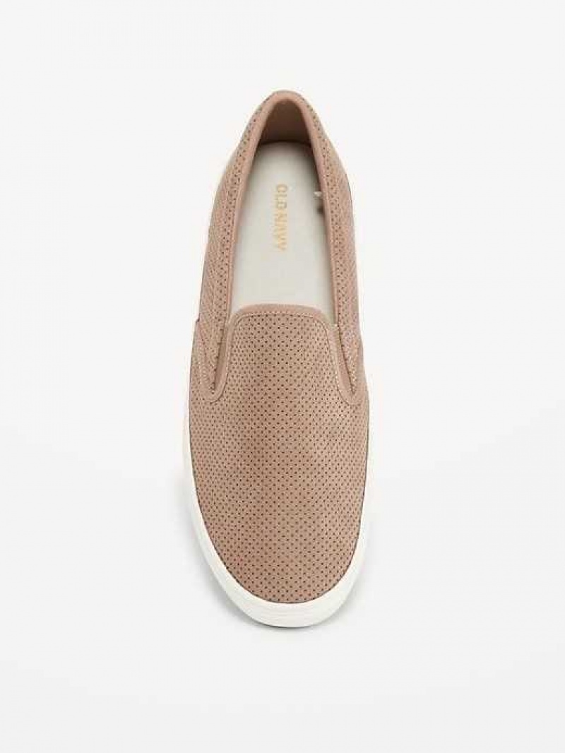 Old Navy Perforated Faux-Suede Slip-On Sneakers Dawn Light | BWK704921