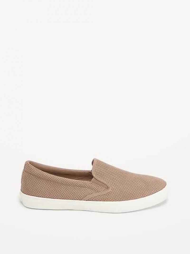 Old Navy Perforated Faux-Suede Slip-On Sneakers Dawn Light | BWK704921