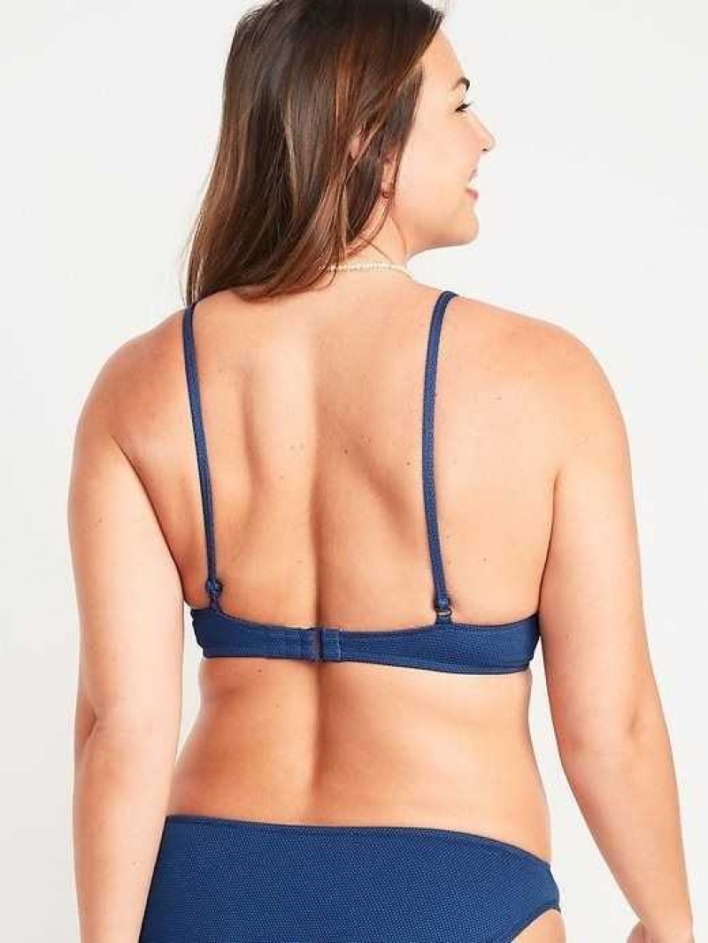 Old Navy Pique Underwire Bikini Swim Top Navy | QCV951436