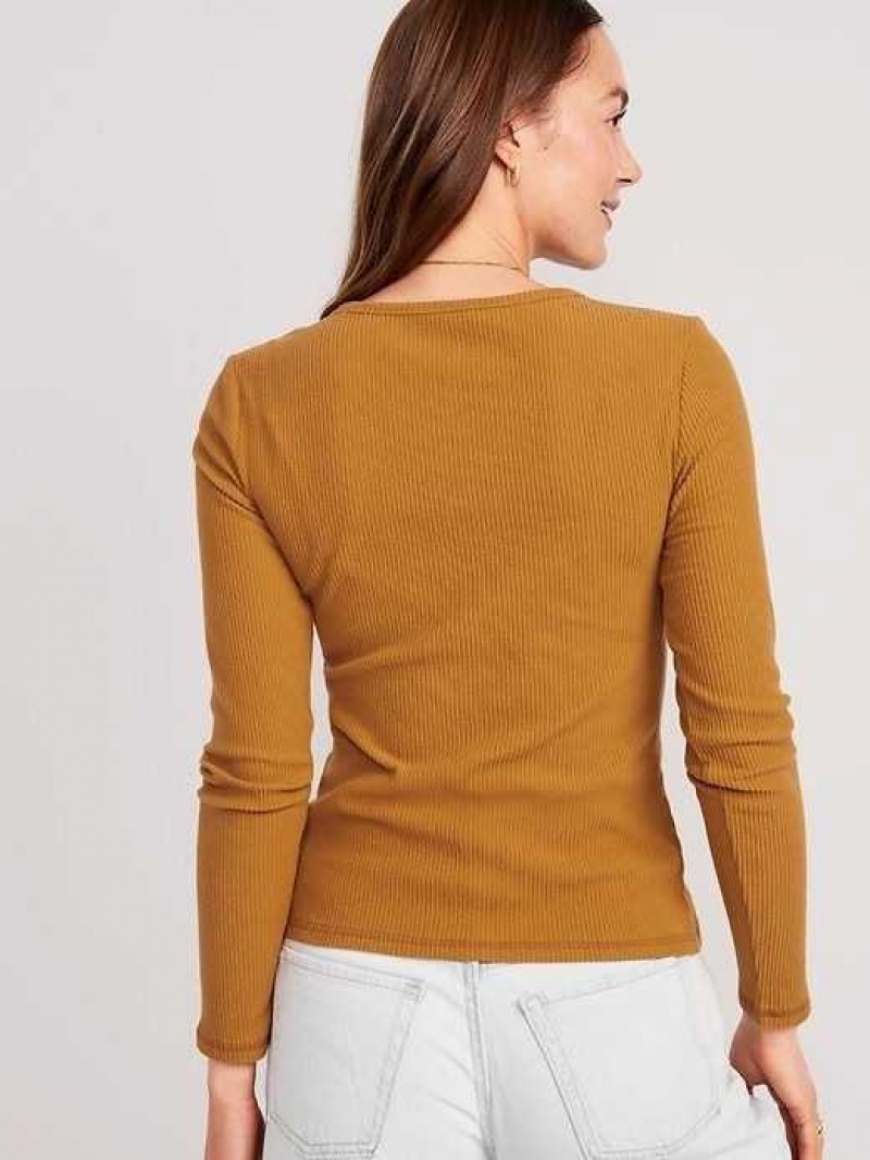 Old Navy Plush Long-Sleeve Crew-Neck T-Shirt Baltic Amber | SXR903574