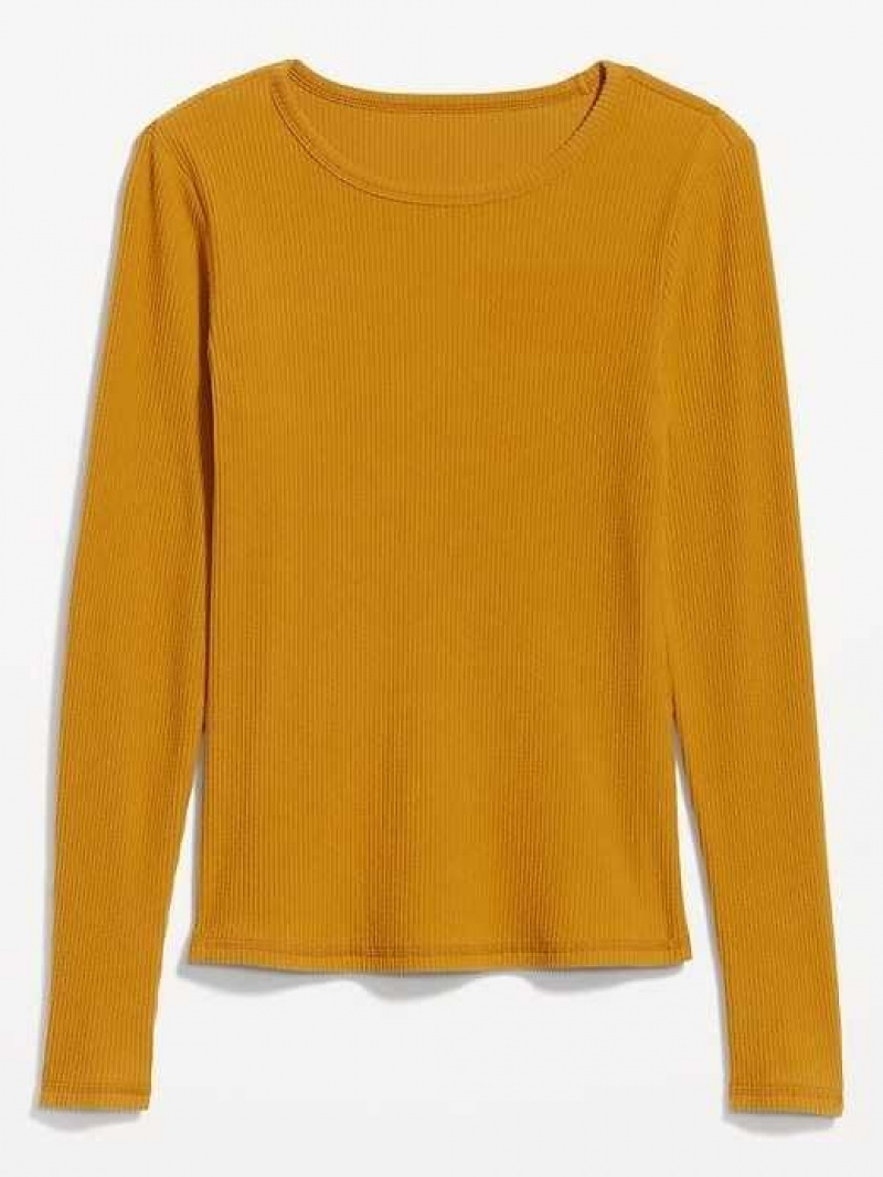 Old Navy Plush Long-Sleeve Crew-Neck T-Shirt Baltic Amber | SXR903574